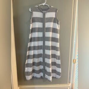 Burt's Bees Baby Gray and White Striped Sleep Sack